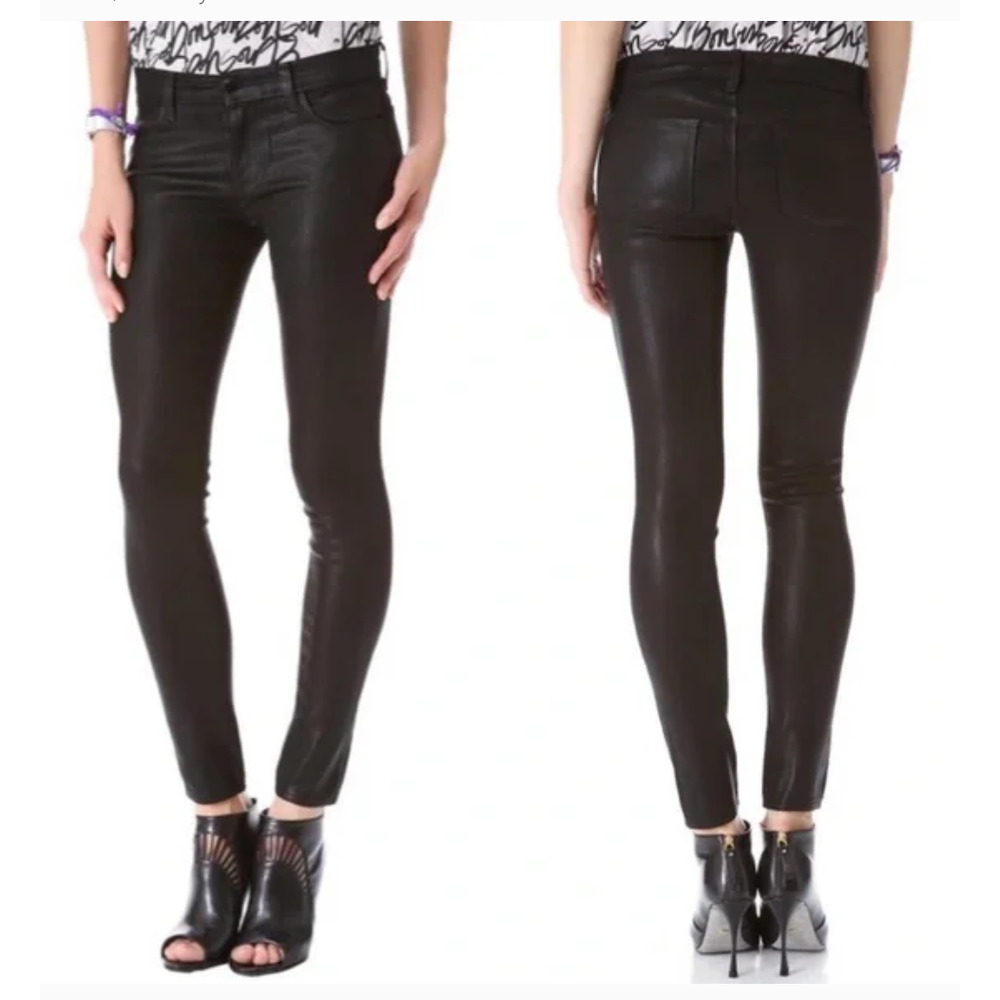 J Brand Black Coated Skinny Jeans